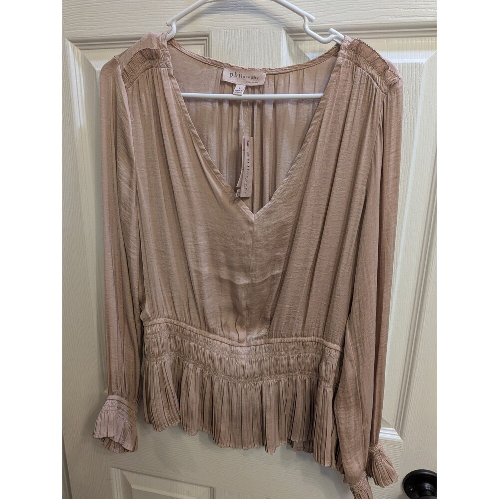 NWT Philosophy Boho Chic/Romantic Peplem Ruffle Peplem Blouse